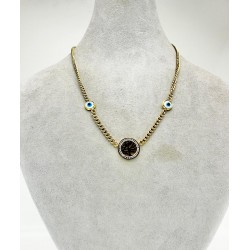 Bronz Ağaç Desenli Nazar Boncuklu